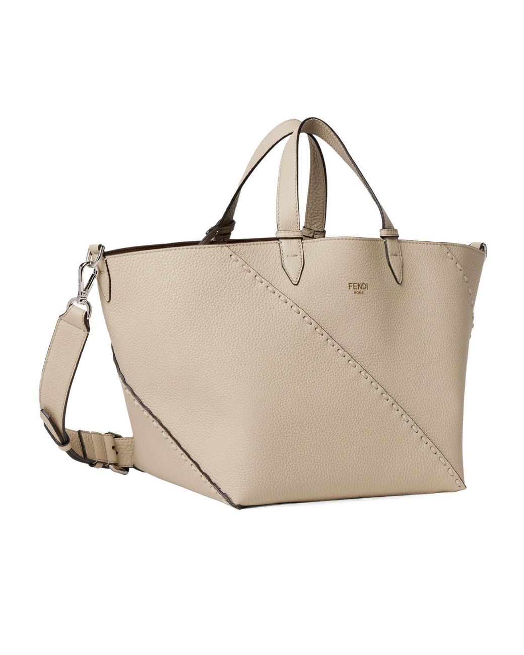 Fendi Natural Selleria Diagonal Small Tote Bag for men