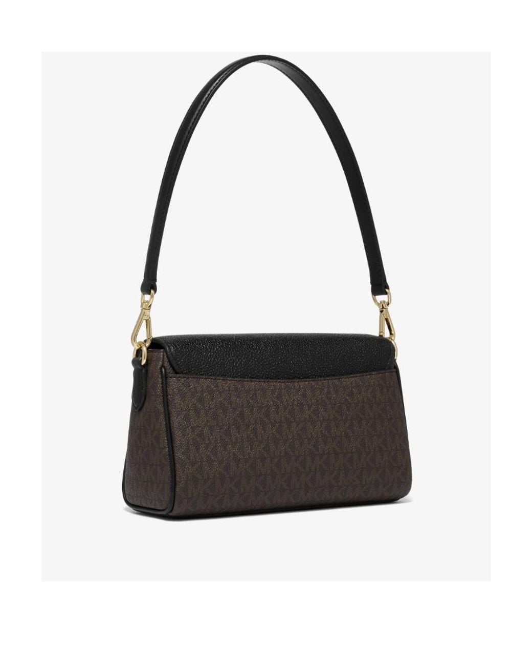Michael Kors Black Fleur Monogrammed Shoulder Bag