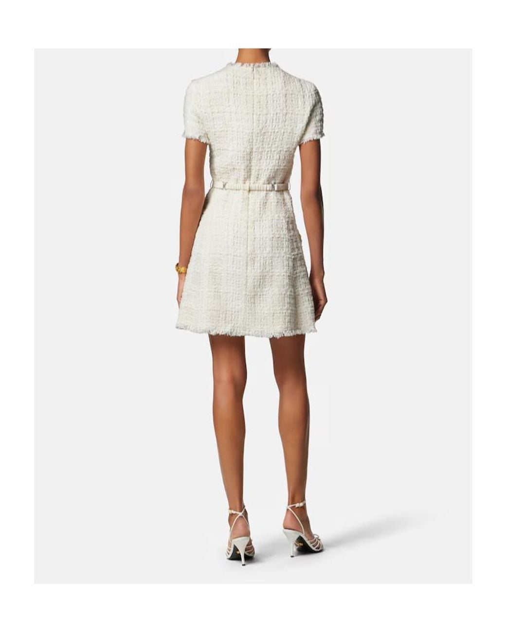 Versace White Tweed Mini Dress