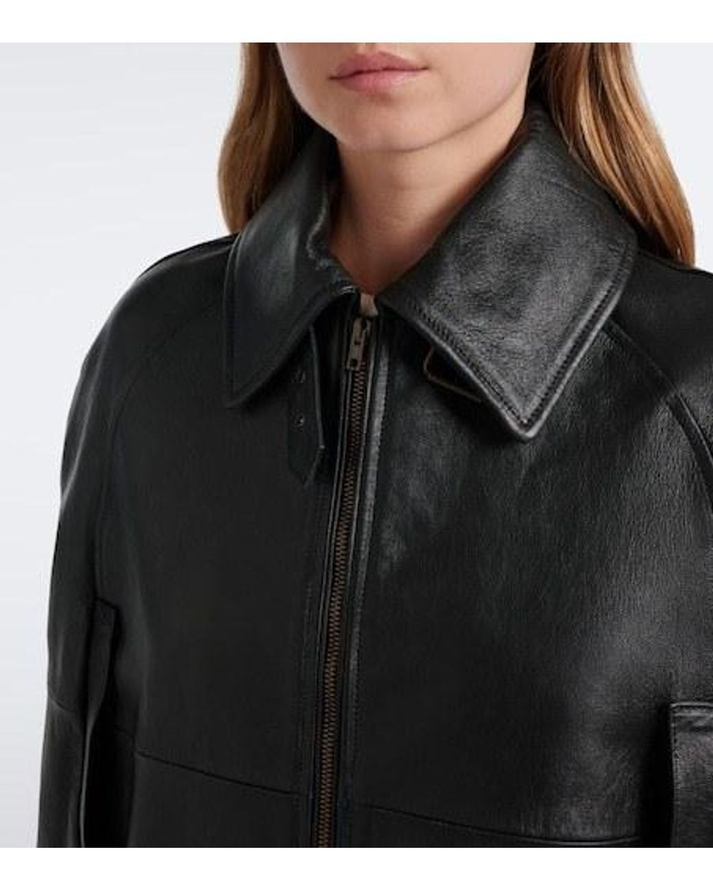 7 For All Mankind Black Leather Cape