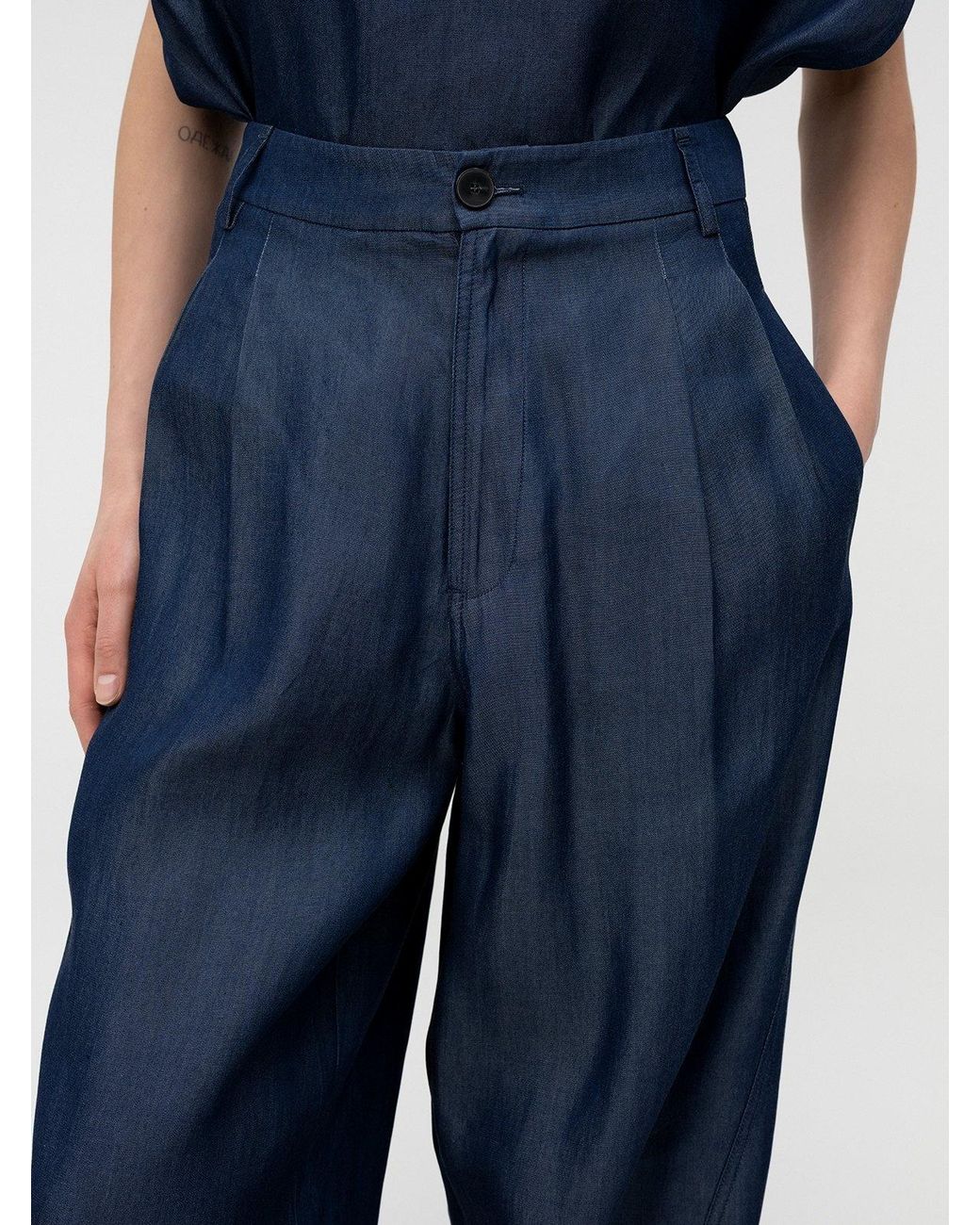 DARKPARK Blue Low Waist Wide Leg Pants