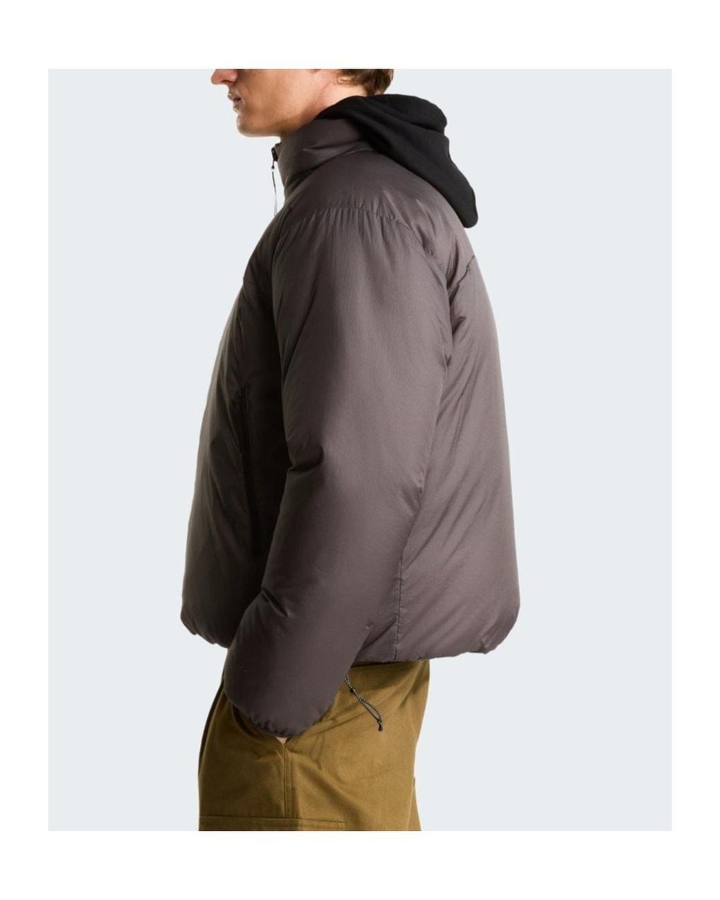 The North Face Black Glossy Stand Collar Puffer Jacket for men