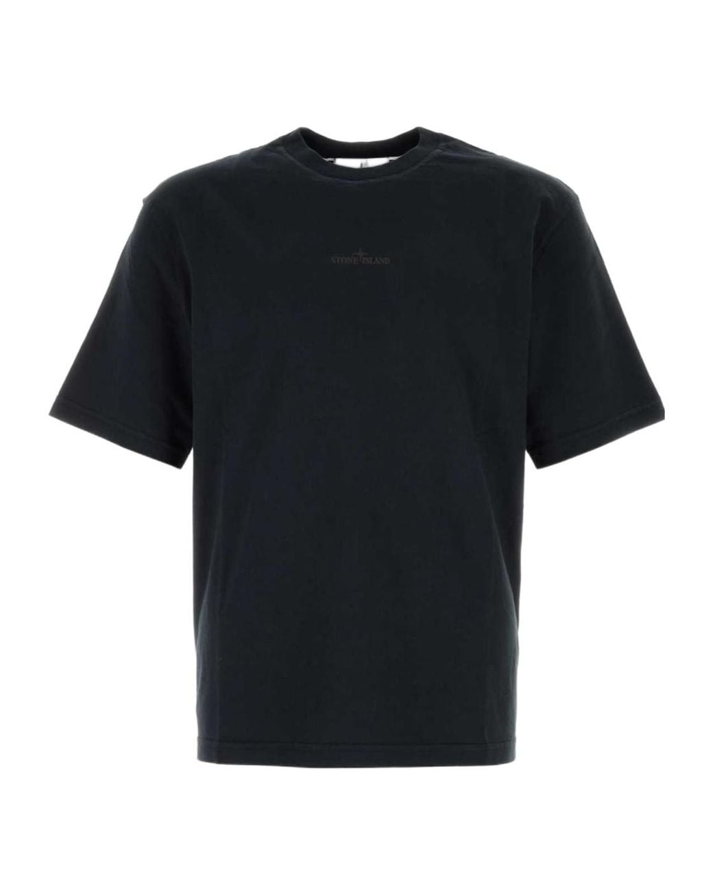 Stone Island Black Logo Print T-Shirt for men