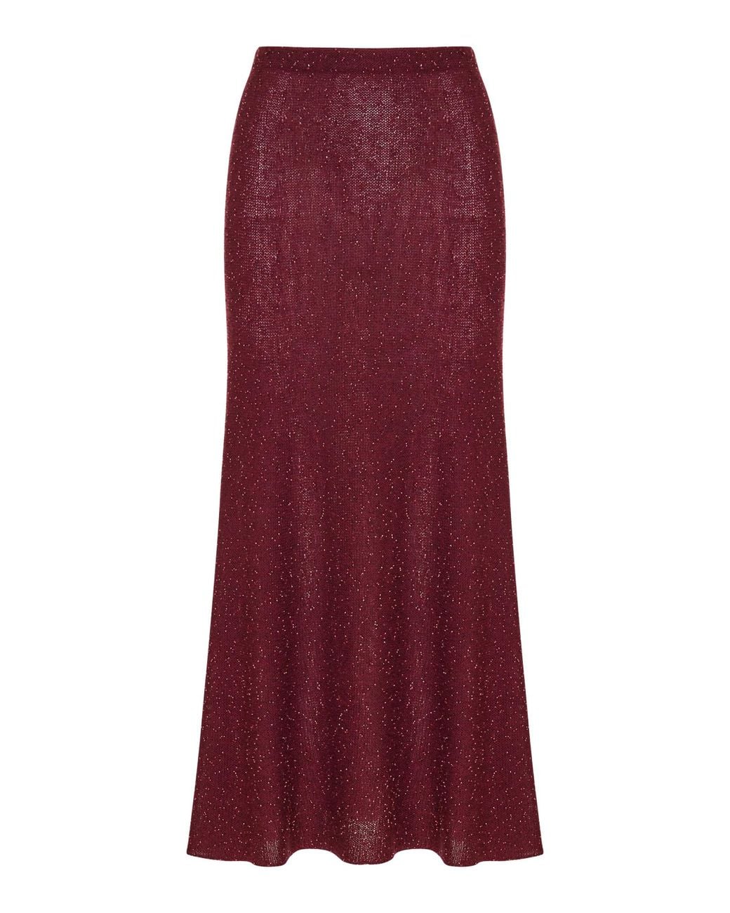 Gabriela Hearst Purple Sabine Beads-Detail Midi Skirt