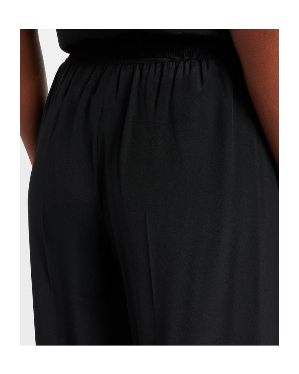 Joseph Black Hulin Silk Crepe De Soie Wide-Leg Pants