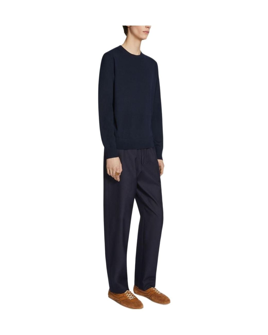 Dries Van Noten Blue Murton Crewneck Knitted Jumper for men