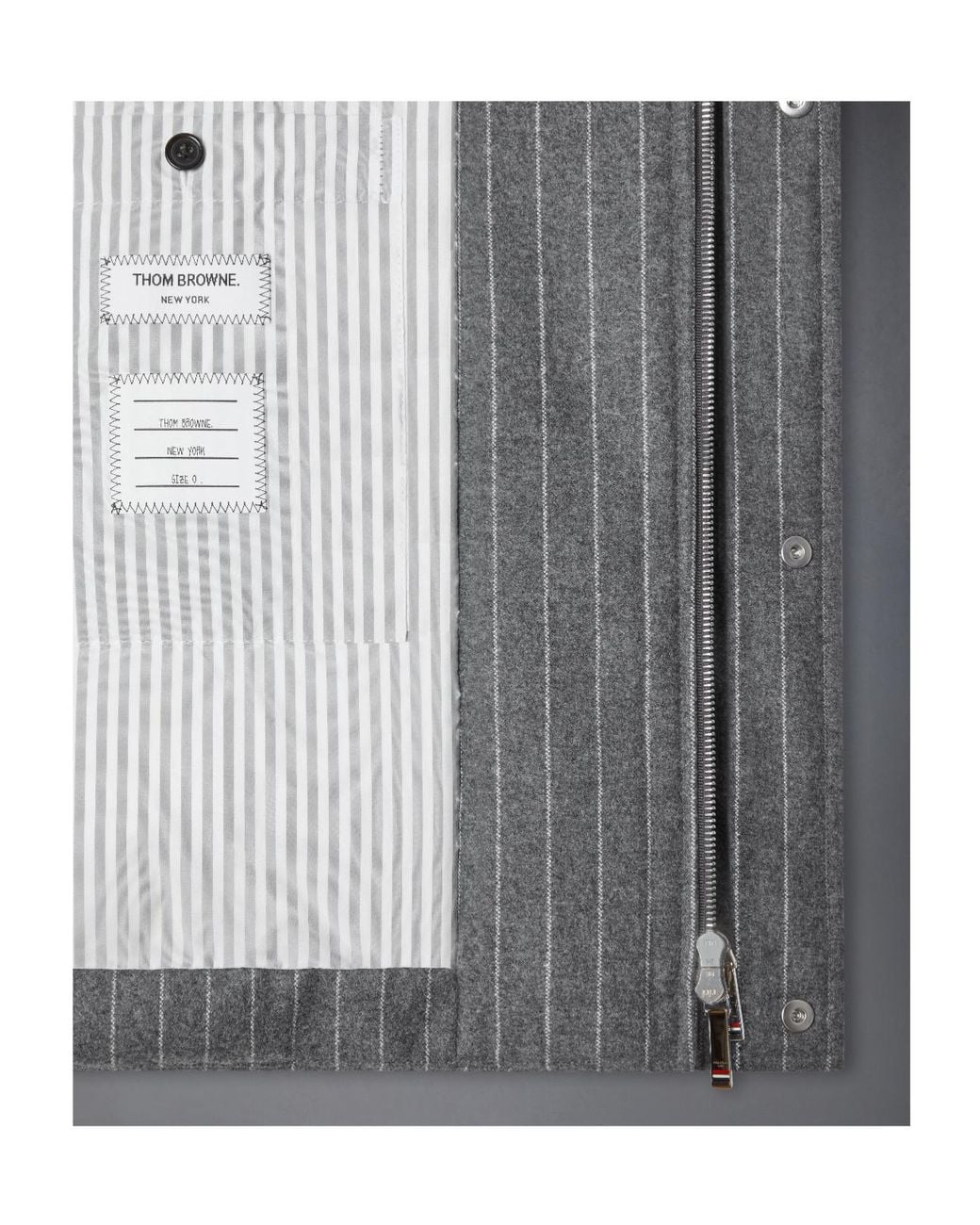 Thom Browne Gray Browne 65 Flannel Cropped Football Parka for men