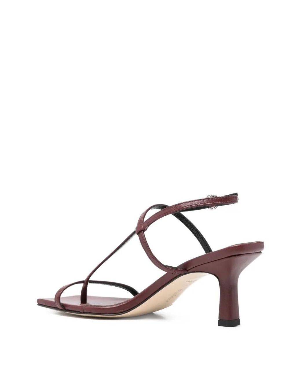 Aeyde Brown Strappy Square Toe Sandals