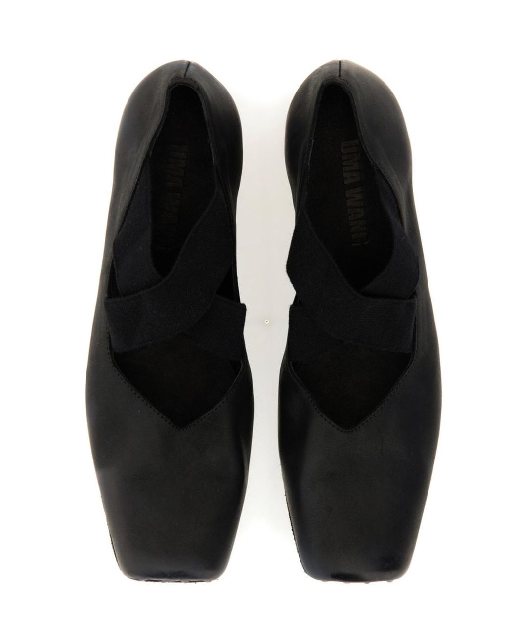 Uma Wang Black Square-Toe Ballet Flats