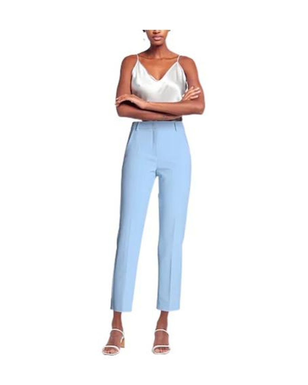 Weekend by Maxmara Blue Straight-Leg Tailored Trousers