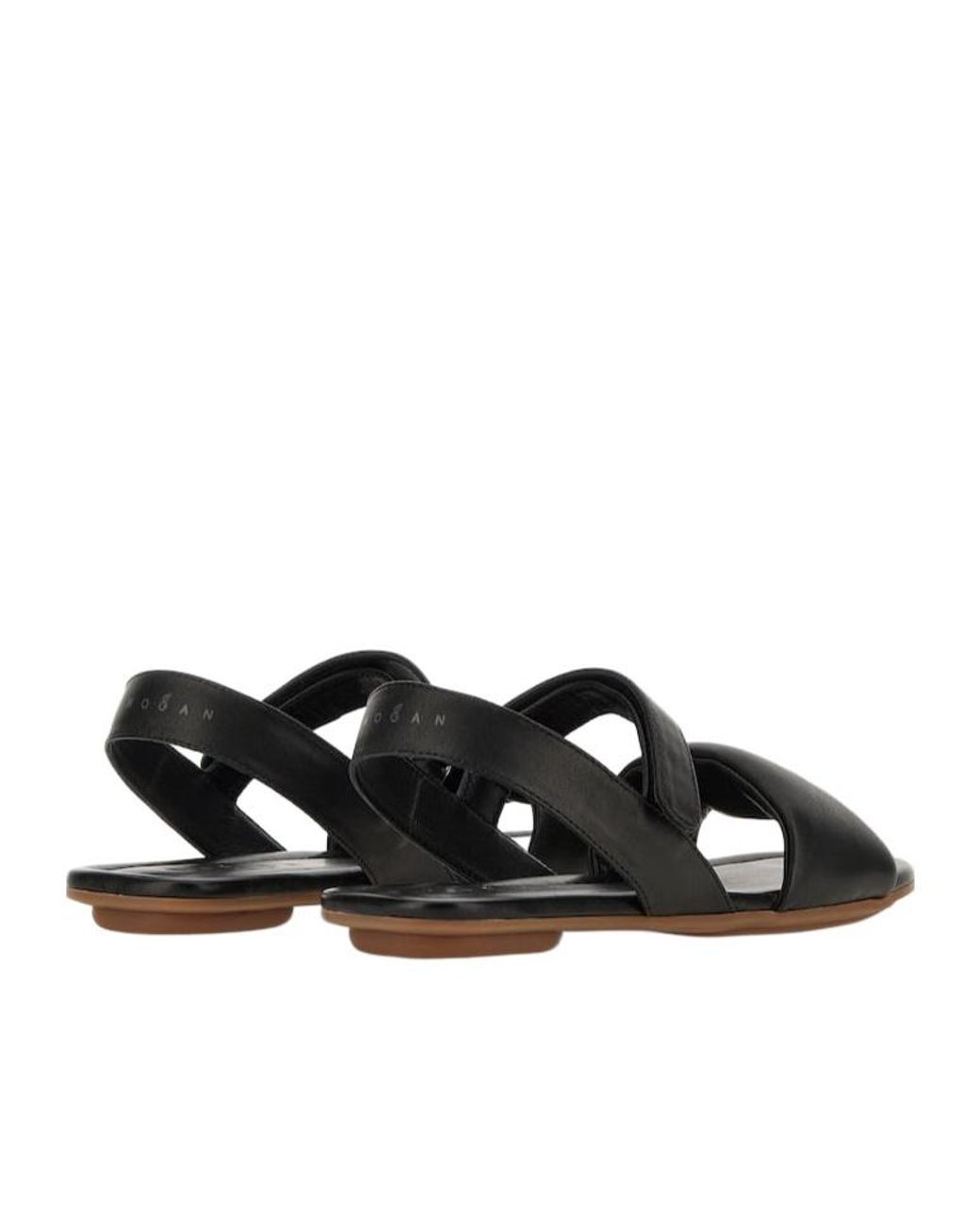 Hogan Black Leather Sandals