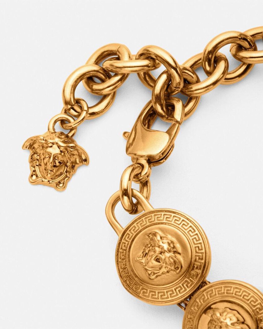 Versace Metallic Tribute Medusa Clasp Fastened Chained Bracelet for men
