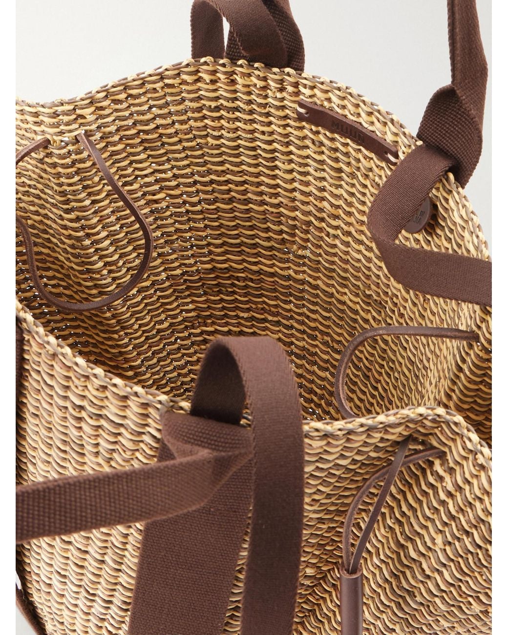 Muuñ Brown Woven Tote Bag
