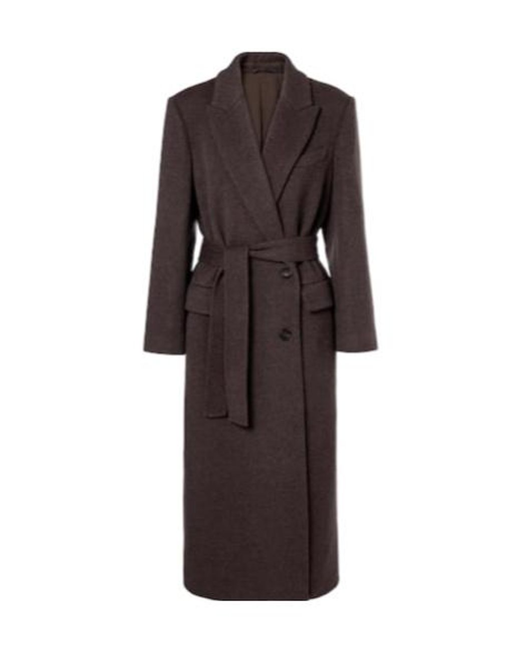 Brunello Cucinelli Brown Wool And Cashmere Wrap Coat