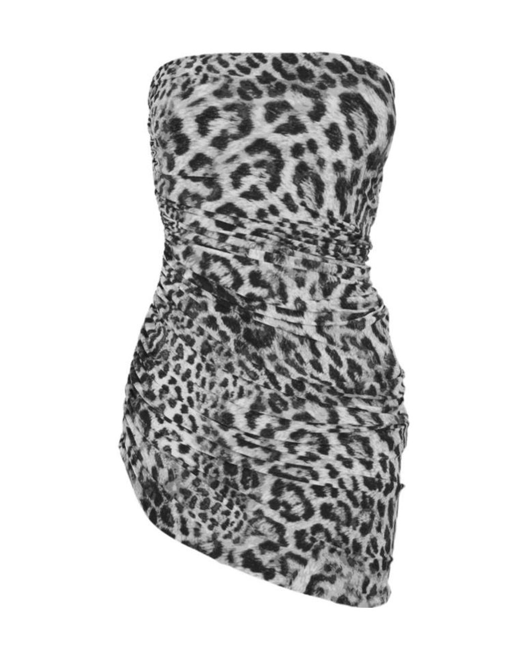 Norma Kamali Black Leopard Print Dress