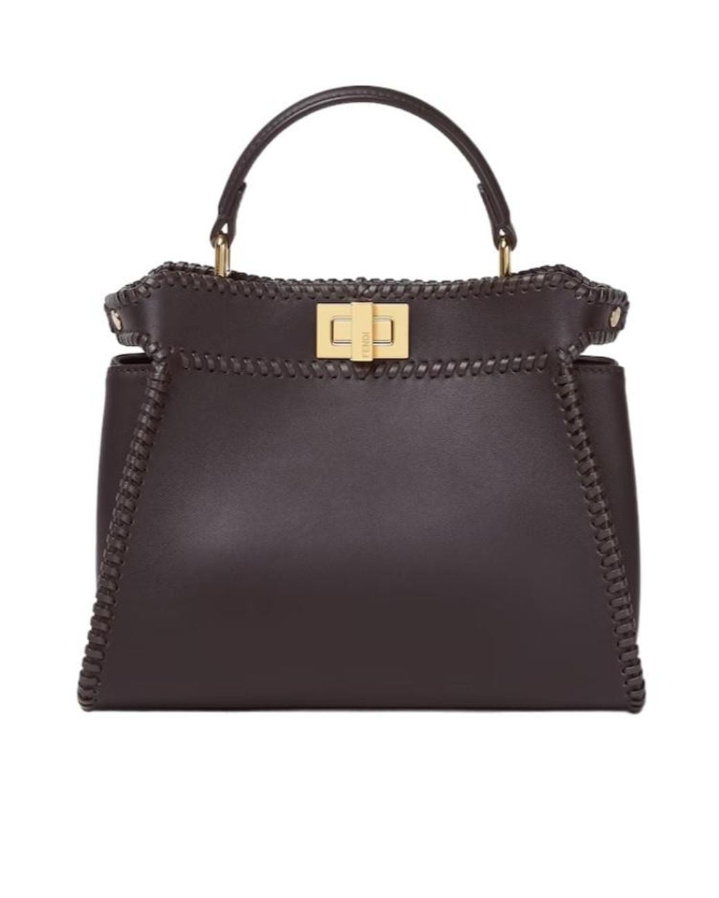 Fendi Black Small Peekaboo Braided Tote Bag