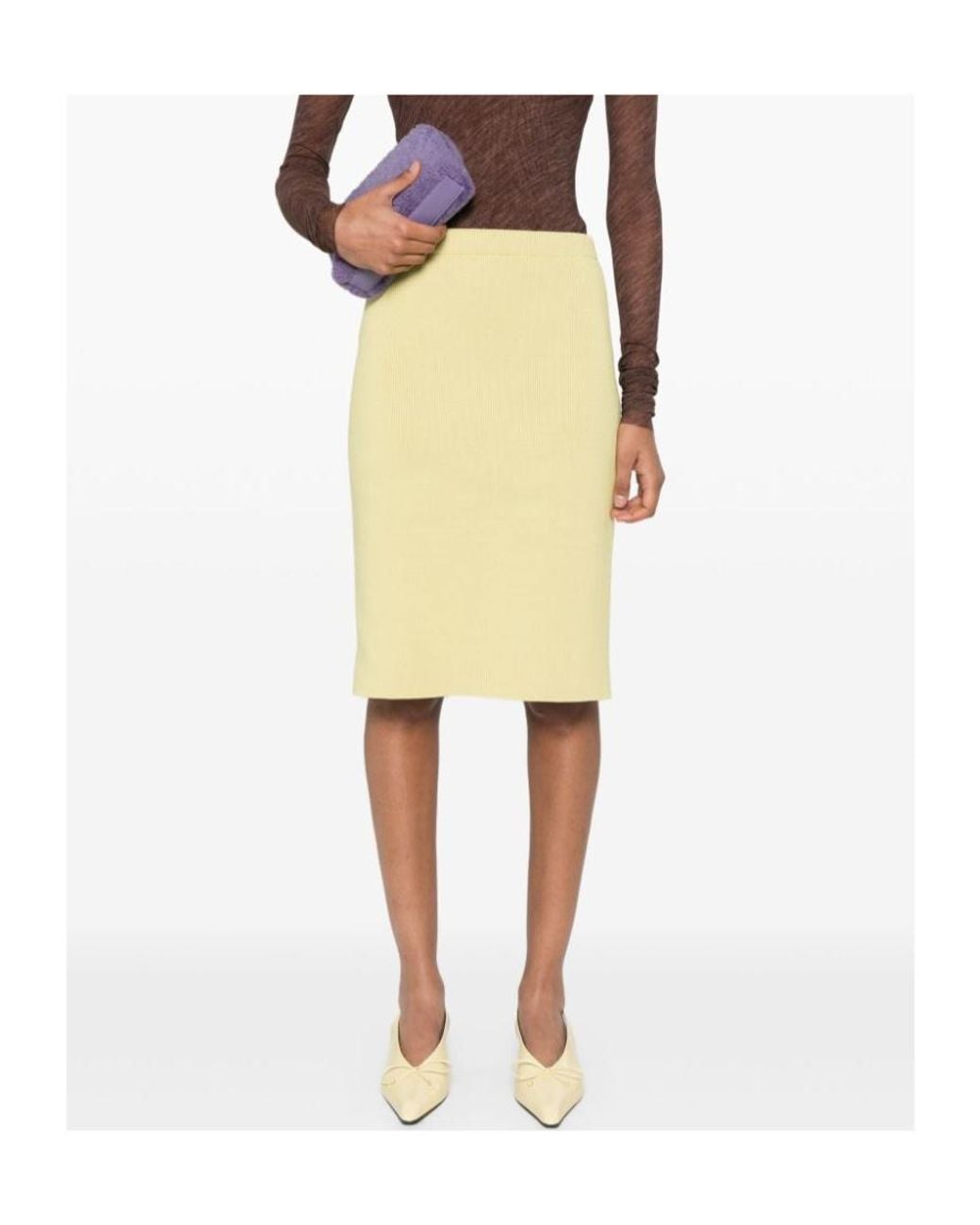 Philosophy Di Lorenzo Serafini Yellow Midi Skirt