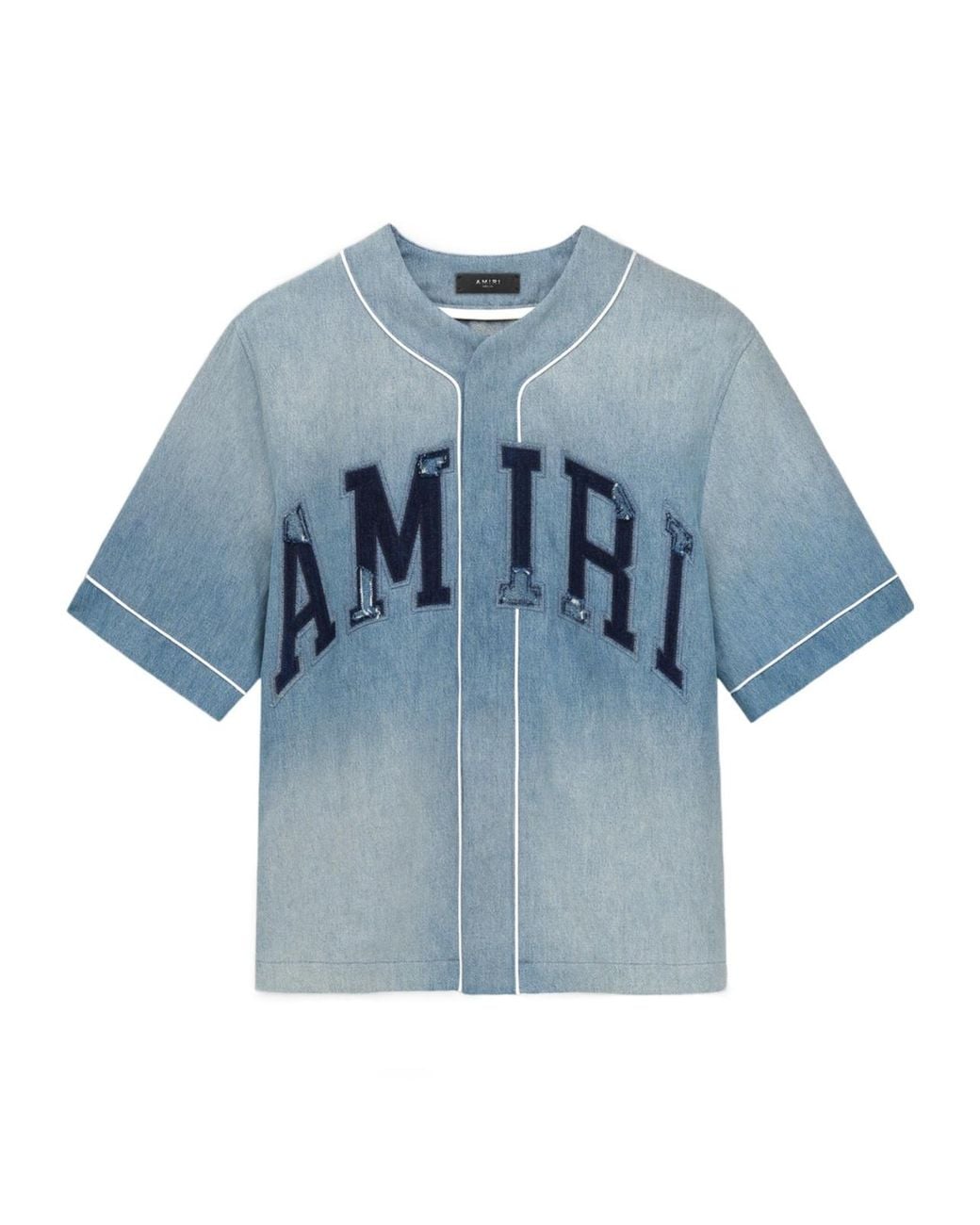 Amiri Blue Logo Printed Denim Shirt for men