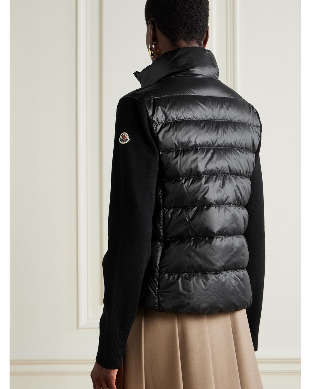 Moncler Black Padded Cardigan