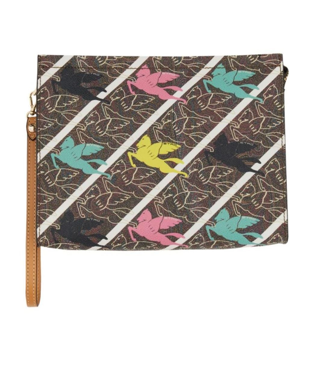 Etro Gray Paisley Nécessaire With Pegaso