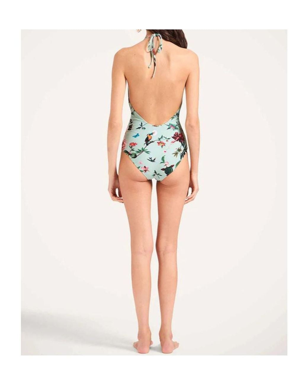 LaDoubleJ White Floral-Print Swimsuit