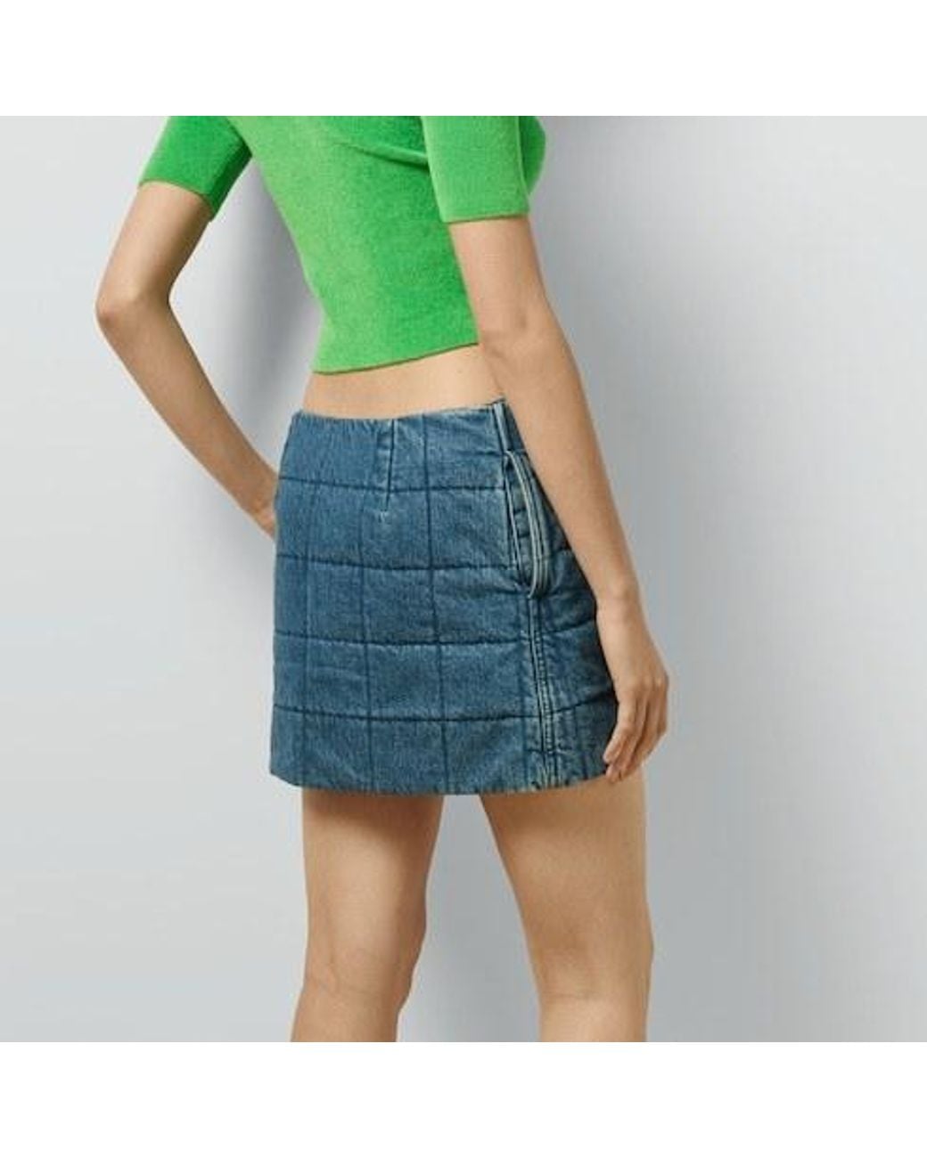 Gucci Blue Denim Quilted Skirt