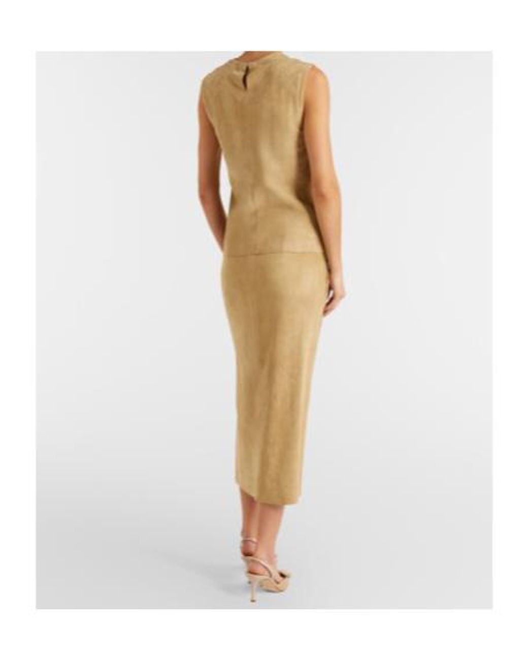 Stouls Natural Taylor Suede Pencil Skirt