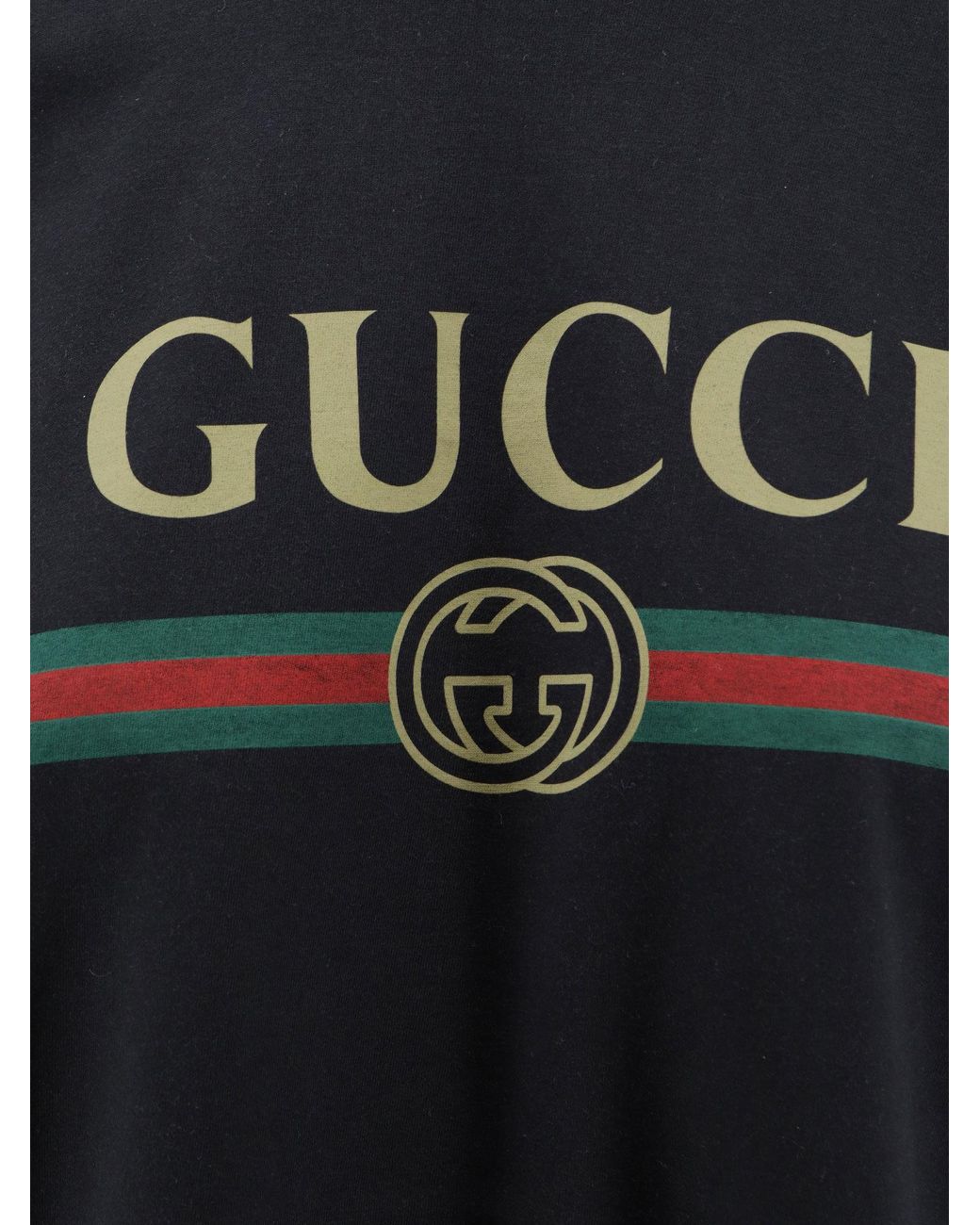 Gucci Black Cotton Jersey And Silk T-Shirt With Print