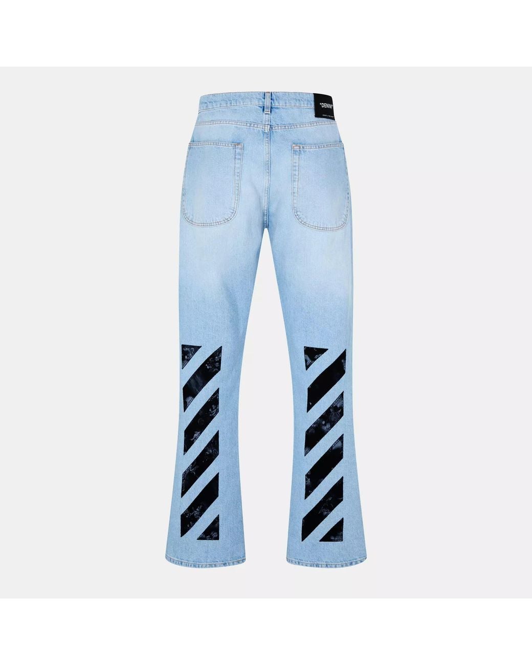 Off-White c/o Virgil Abloh Blue Diag Relax Relaxed Straight Leg Jeans for men