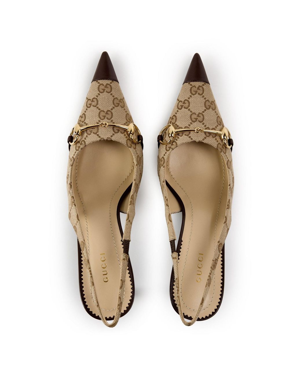Gucci White Jacquard Slingback Pumps