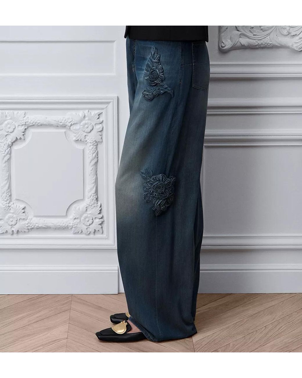 Dior Blue Regular-Fit Embroidered Jeans