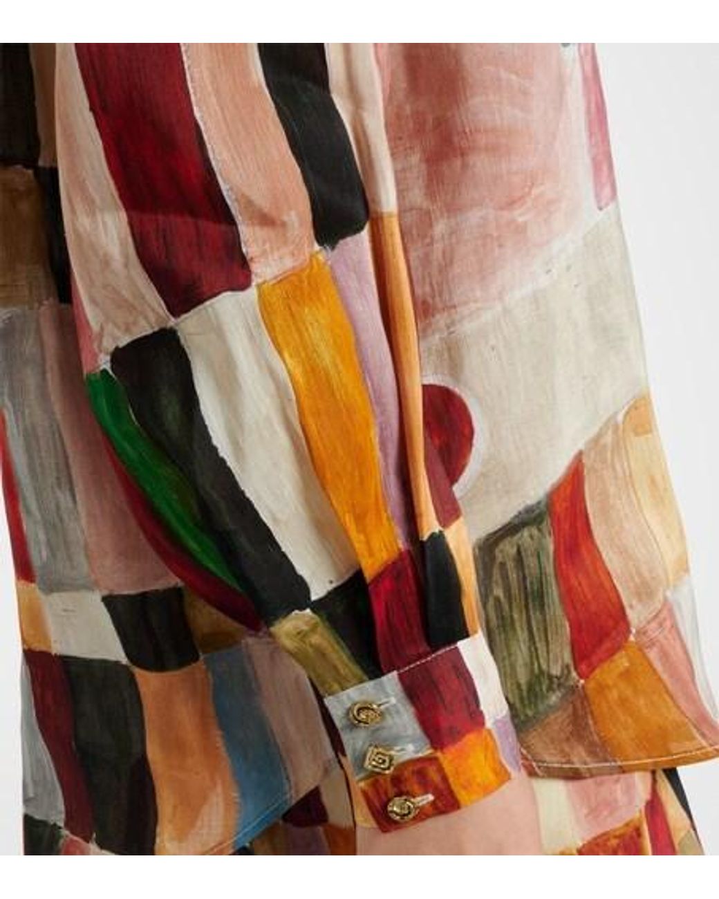 ALÉMAIS Orange X Lrnce Marjorelle Printed Linen And Silk Shirt