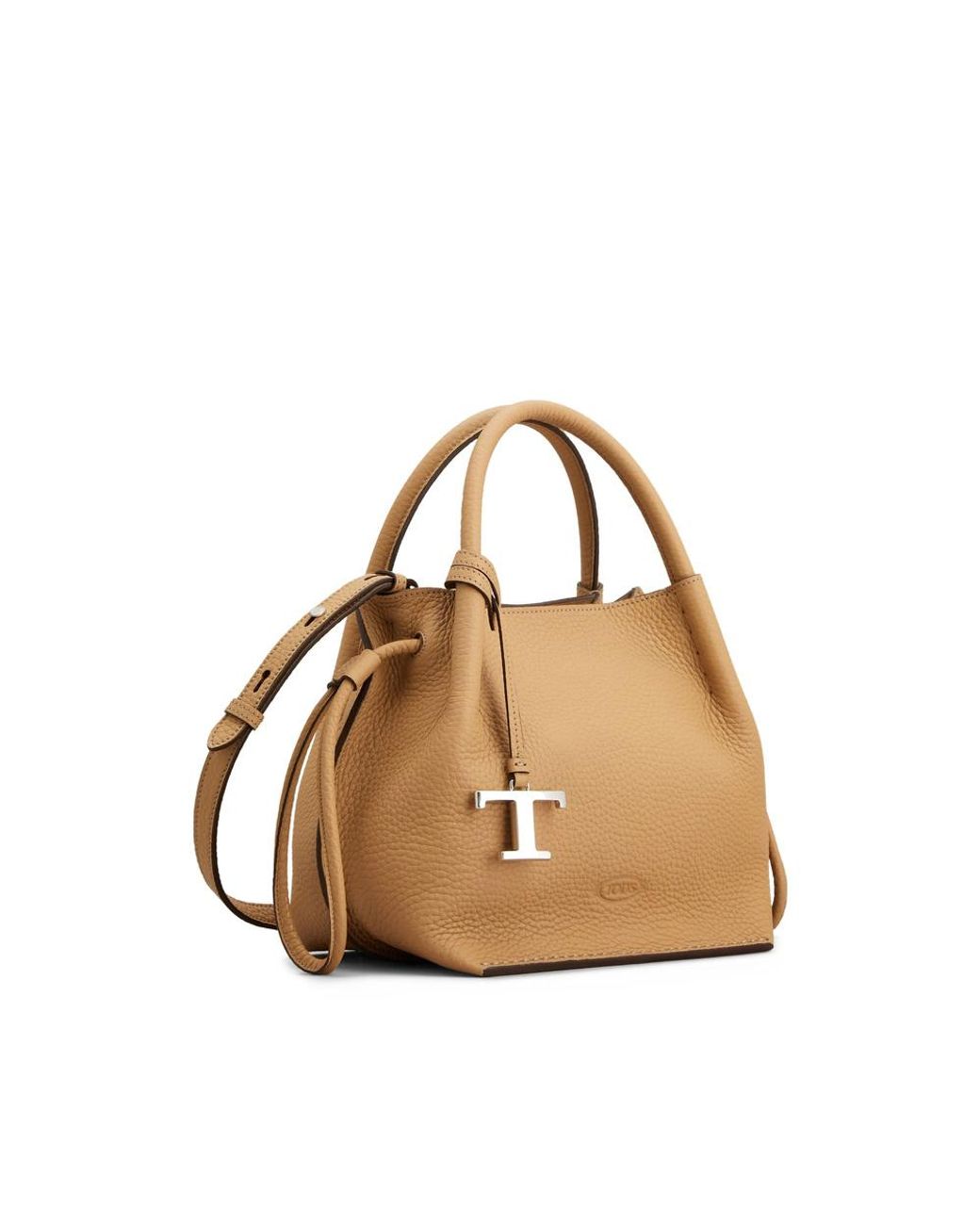 Tod's Natural Logo Plaque Medium Bucket Bag