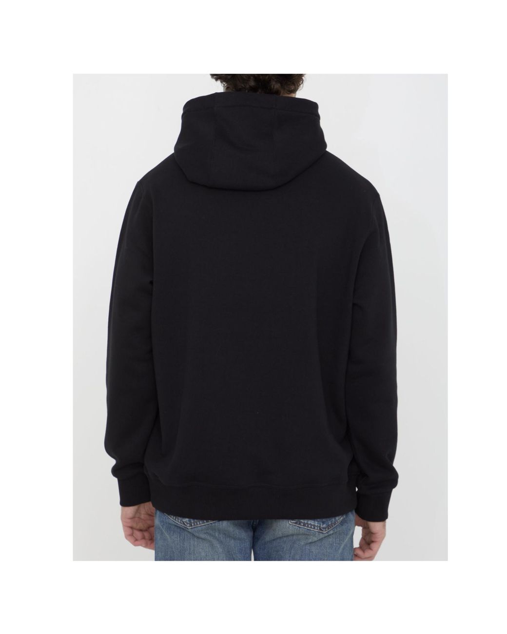 Burberry Black Logo Printed Drawstring Hoodie for men