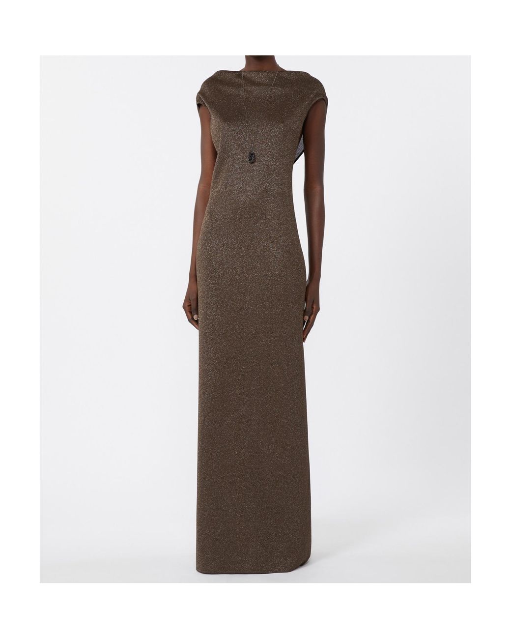 Max Mara Brown Viscose And Lurex Yarn Dress