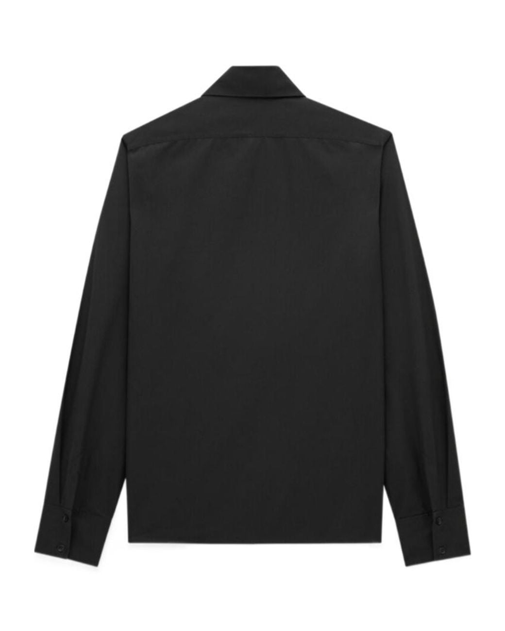 Saint Laurent Black Cassandre Buttoned Straight Hem Shirt for men