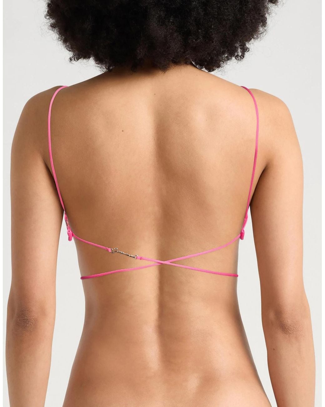 Jacquemus Pink Simple Strapless Bikini Top