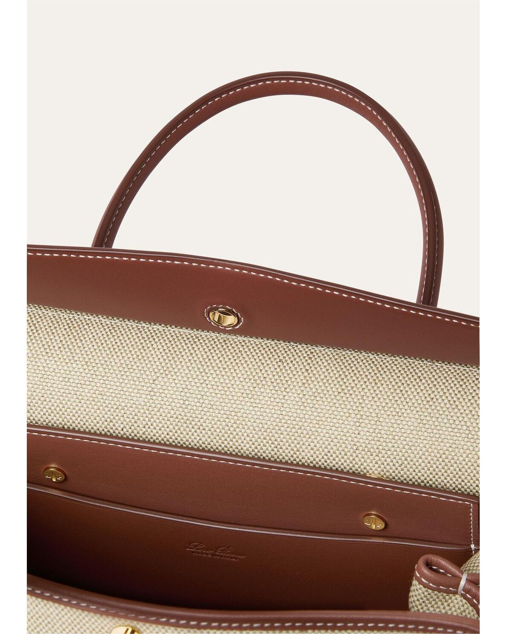 Loro Piana Brown Loom Bag L25 Handbag