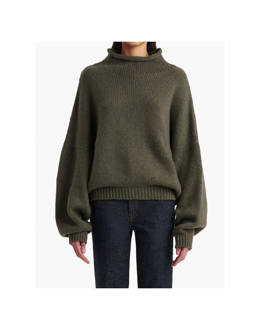 Khaite Green Juniper Roll Neck Sweater