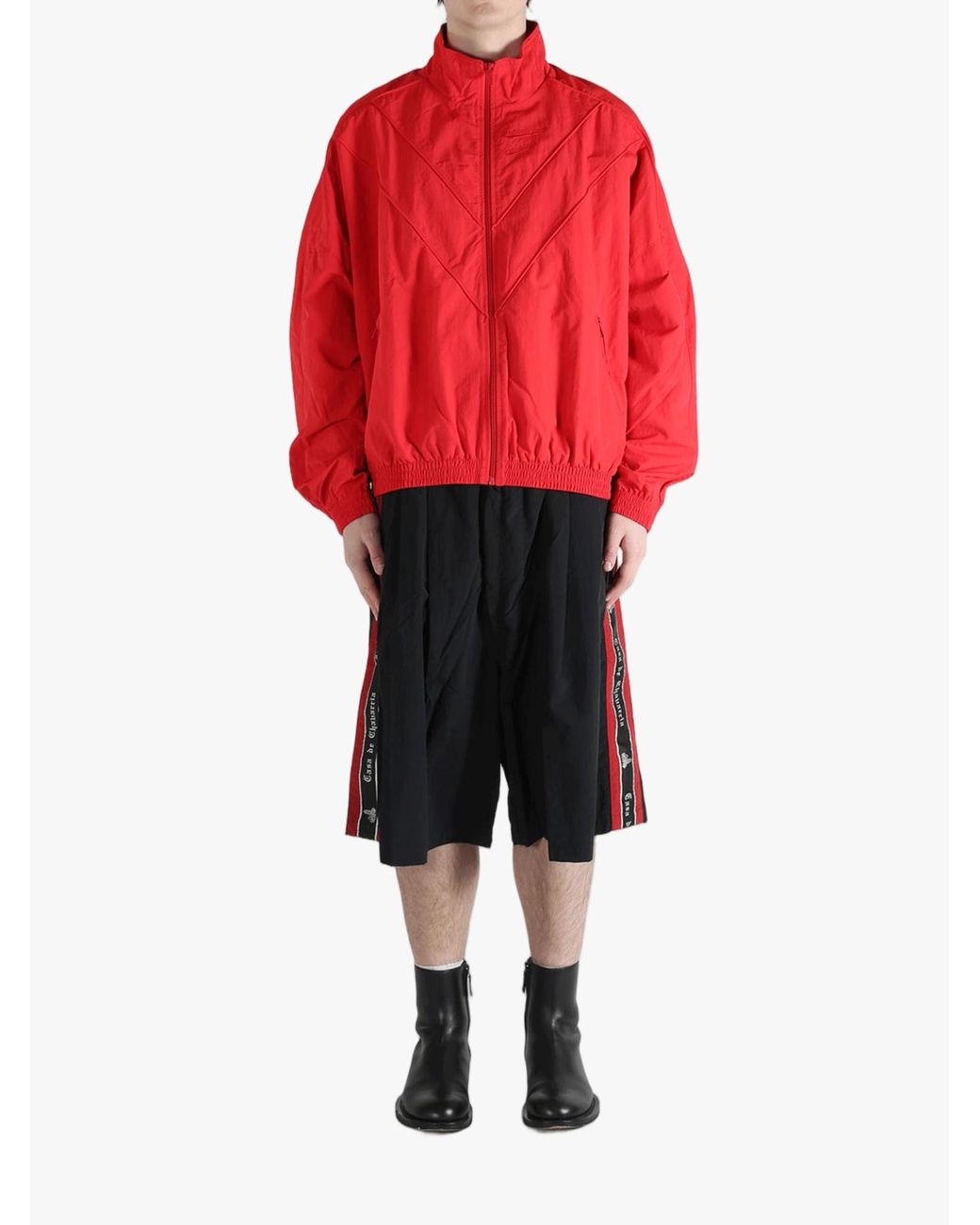 Willy Chavarria Red Chevron Zip-Up Jacket for men