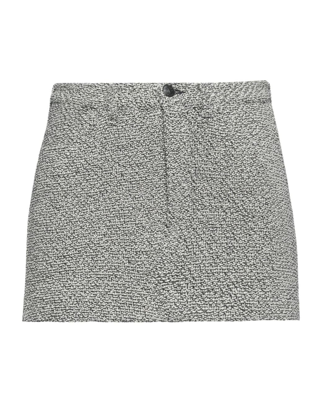 Rag & Bone Gray Color-Blocked Tweed Umbrella Skirt