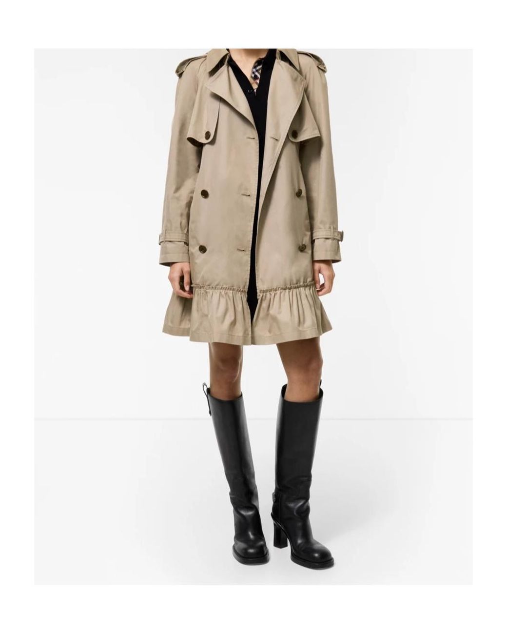 Burberry Natural Short Gabardine Tillydrine Trench Coat