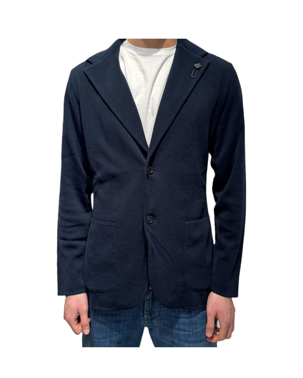 Lardini Blue Long-Sleeve Blazer for men
