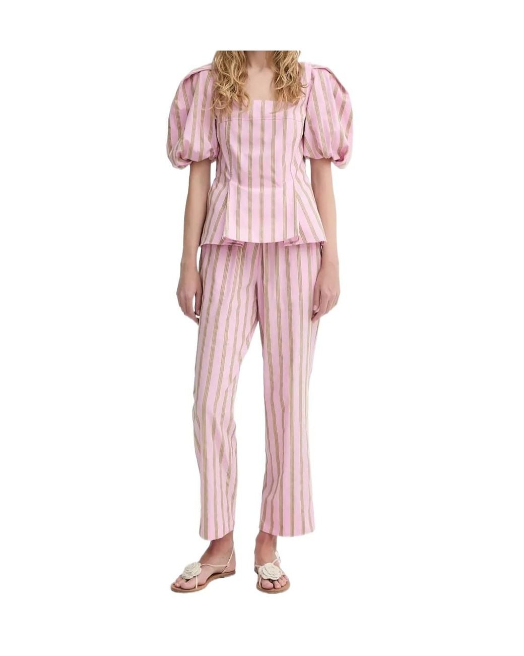 Stine Goya Pink Balloon-Sleeve Top