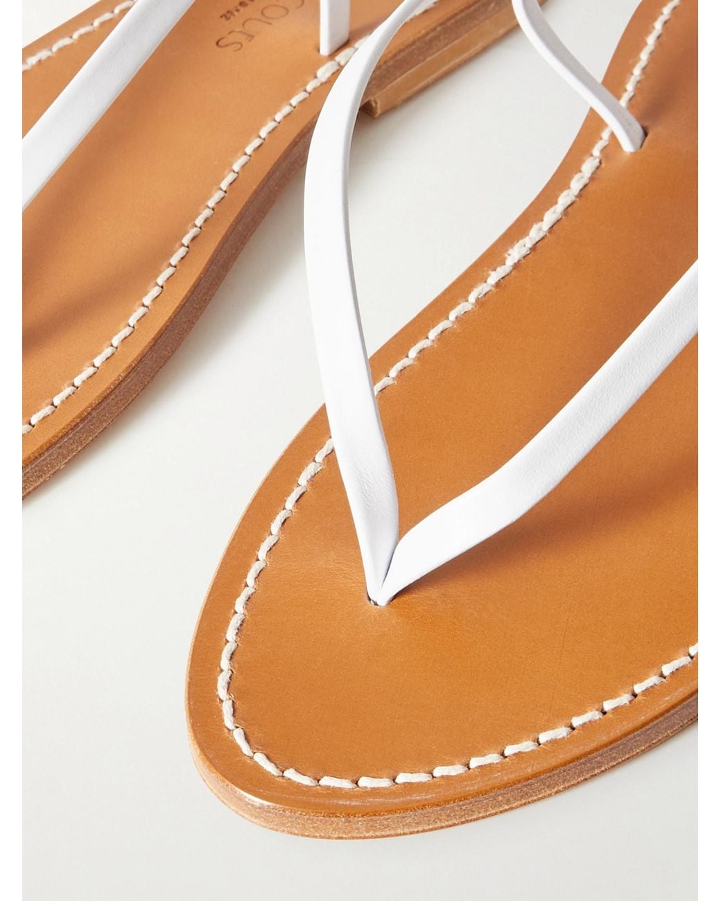 K. Jacques White Abako Leather Sandals