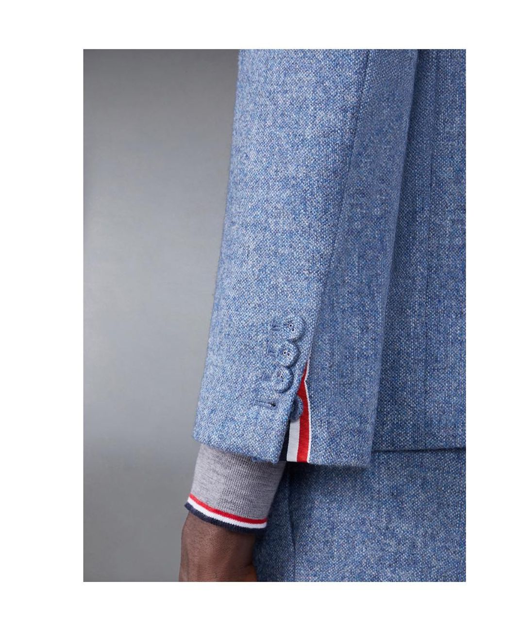 Thom Browne Blue Stripe-Detailed Single-Breasted Tailored Blazer for men
