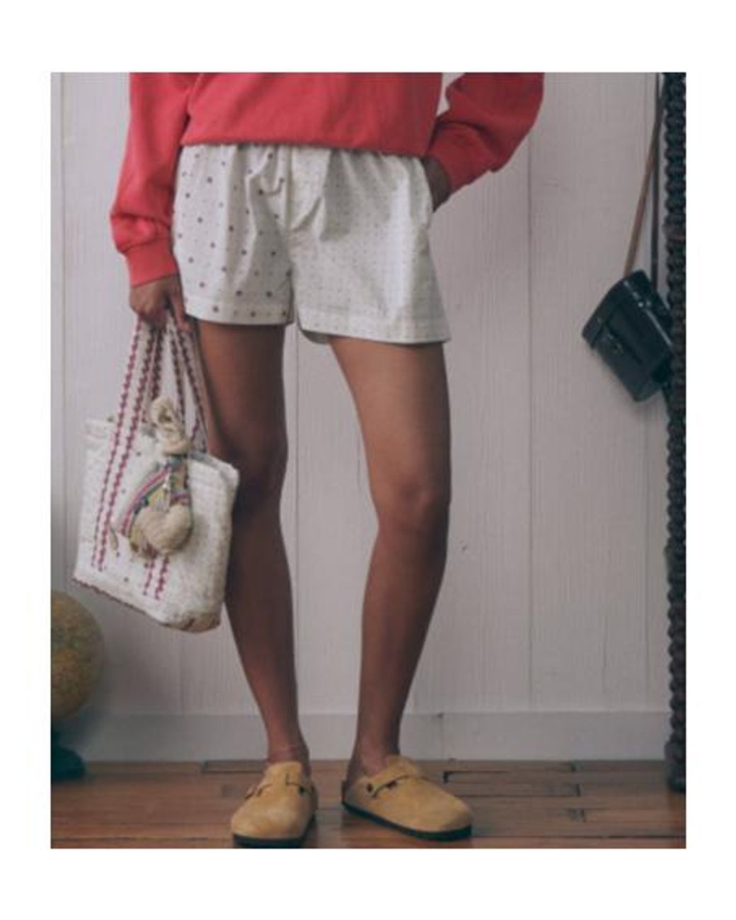 Maison Labiche White Elastic Waist Shorts