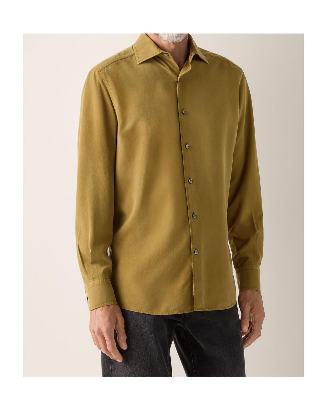Zegna Green Long-Sleeve Shirt for men