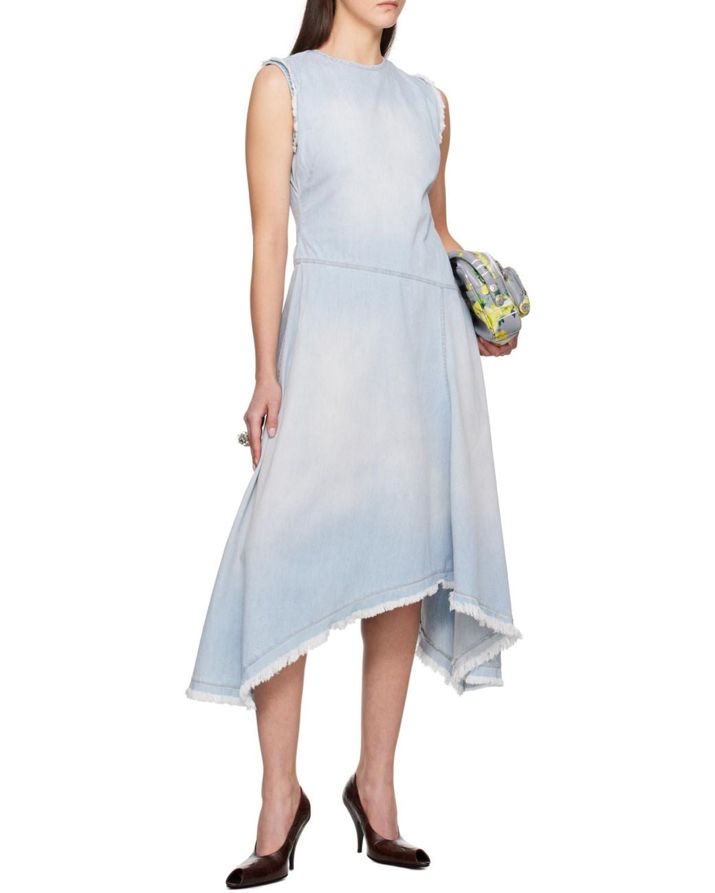 Acne Blue Sleeveless Asymmetric Hem Dress