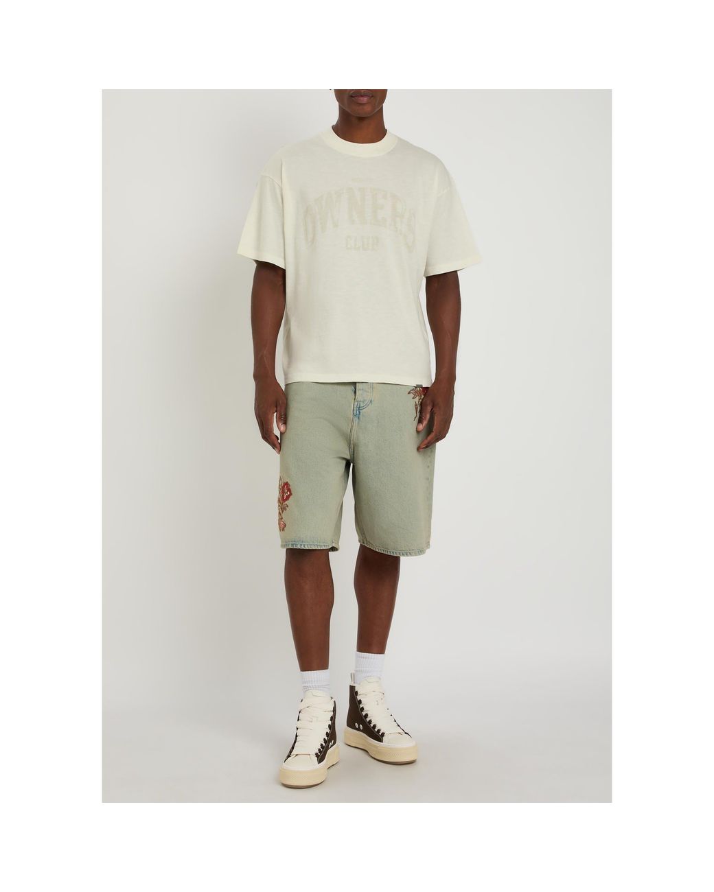 Represent White Thick Cotton T-Shirt for men